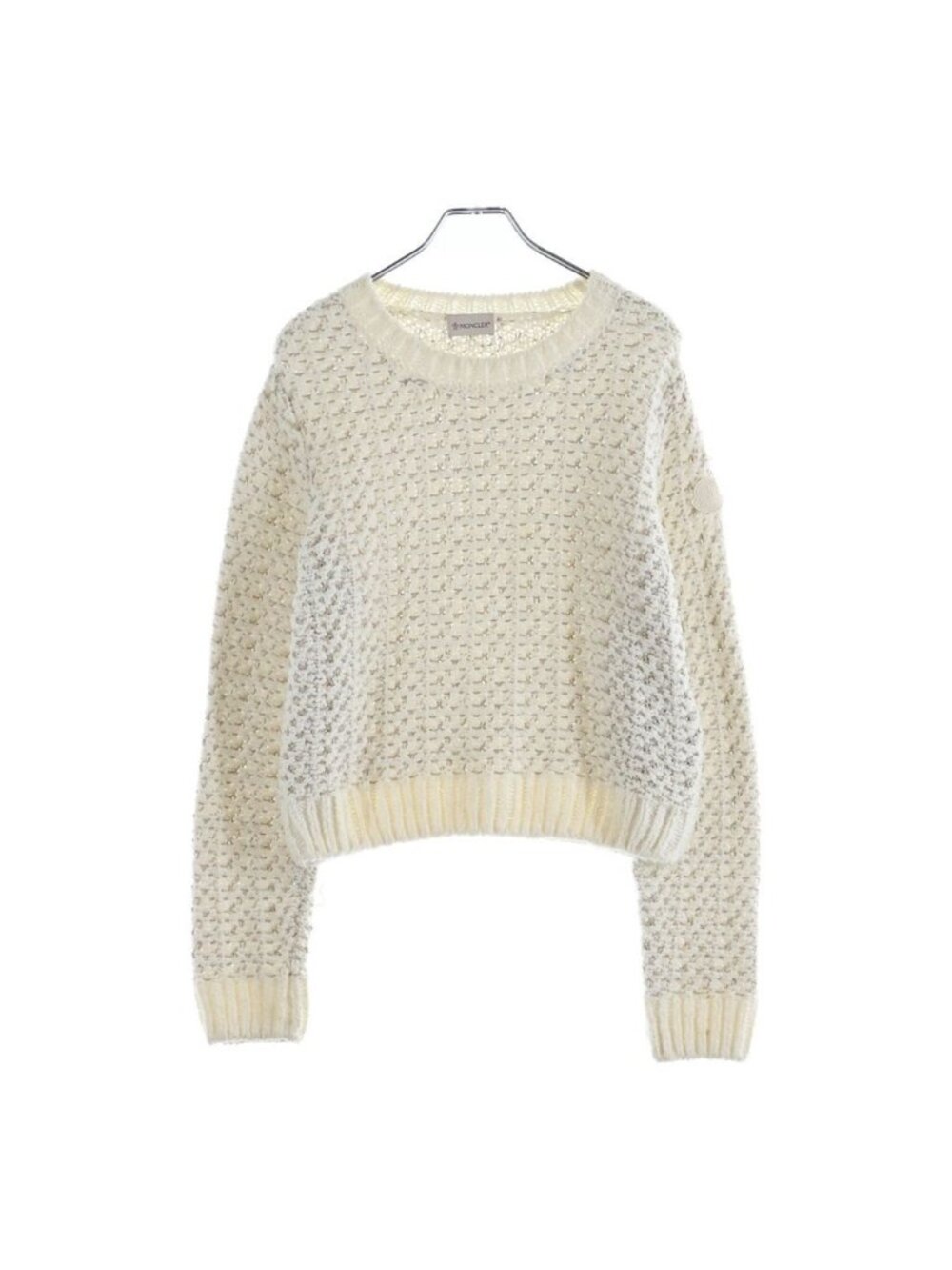 Moncler 25 SS Boucle Cotton Texture Knit Sweater White